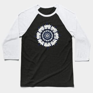 Blue Sash Flower Mandala Baseball T-Shirt